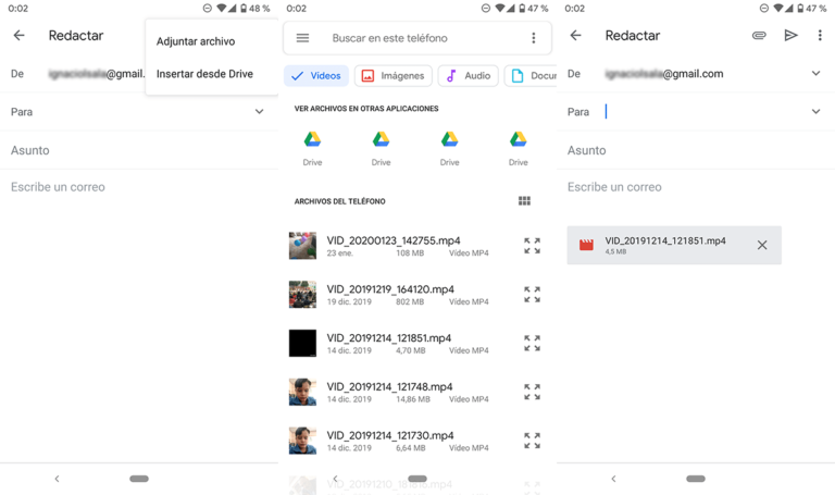 Cómo adjuntar un archivo en Gmail desde mi móvil