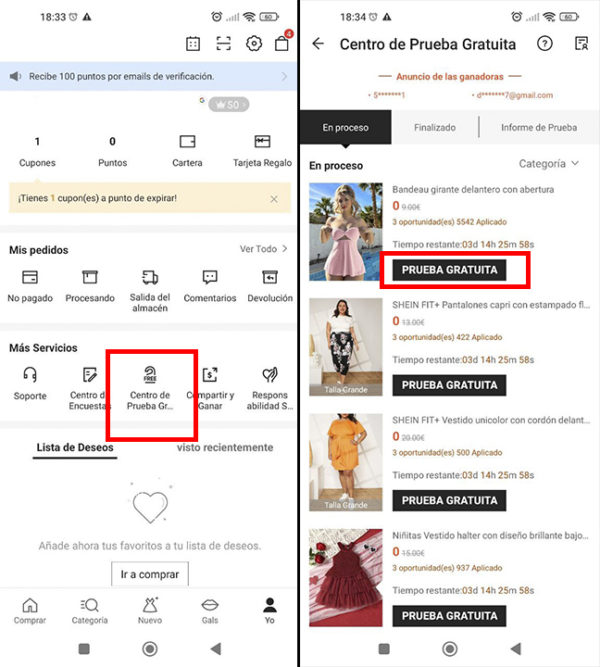 Cómo hacer un pedido gratis en Shein