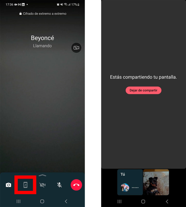 Cómo compartir pantalla en una videollamada de WhatsApp