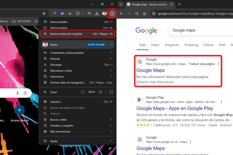 Cómo activar el modo incógnito de Google Maps