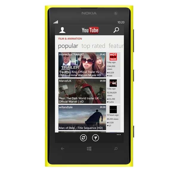 La app oficial de YouTube vuelve a estar disponible para Windows Phone