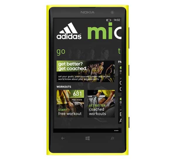 Para aumentar Esperar algo sesión miCoach, el entrenador personal de Adidas llega a Windows Phone
