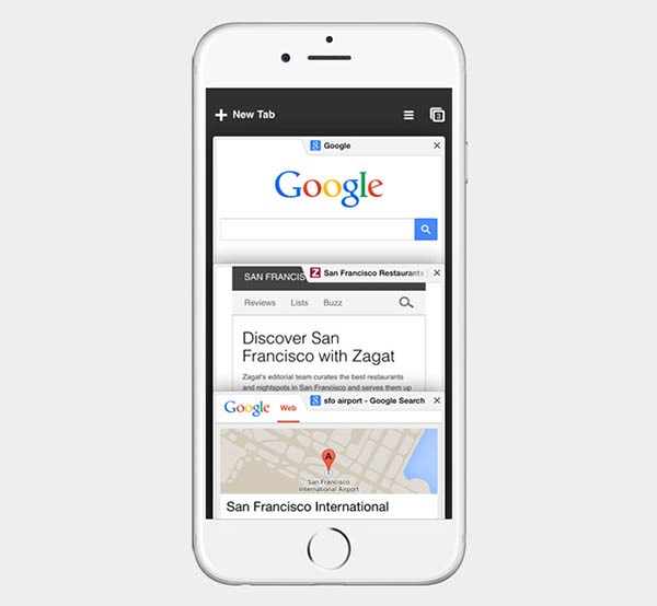 Google Chrome se adapta a la pantalla del iPhone 6